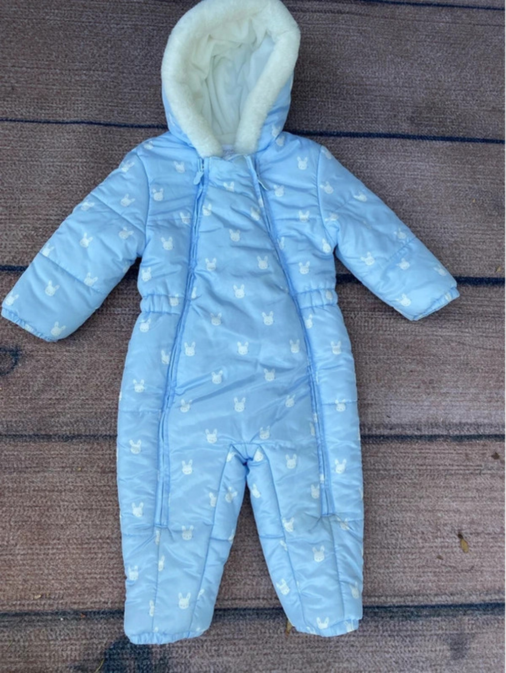 Mayoral Bunny print baby bunting quilted puffer snowsuit 12 months